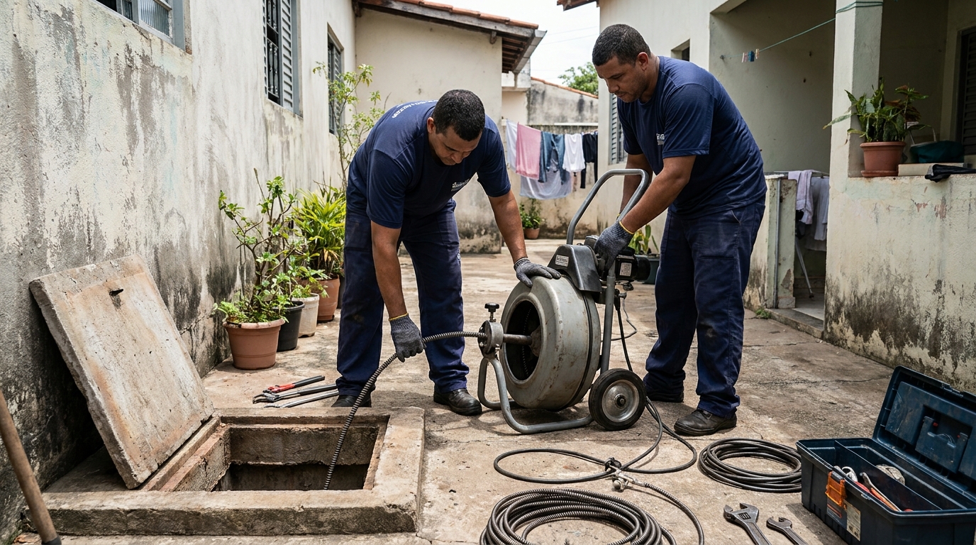 Desentupimento de Coluna Sanitária em Santa Maria‑RS